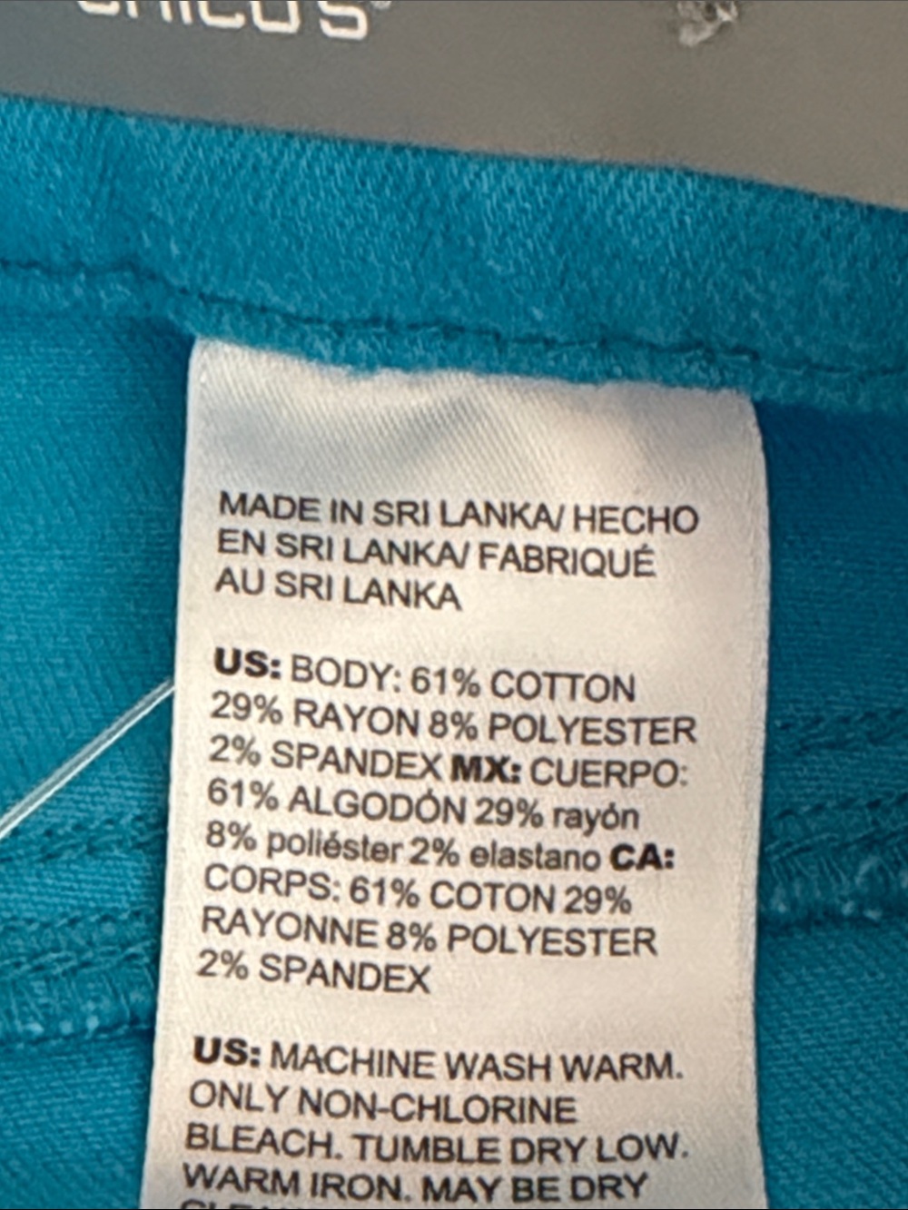 Chico's women’s Teal Bermuda Shorts NWT size 2 /12 - Picture 6 of 6